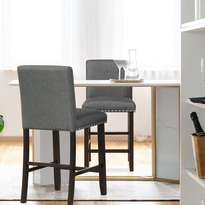 Bar stools set of 2, gray linen fabric with backs for kitchen island DirectDeals on Tampa Home & Garden Store