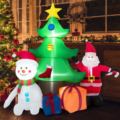 DirectDeals 7.2 ft green inflatable lighted Christmas tree with star, Santa, snowman display on Tampa Home & Garden Store