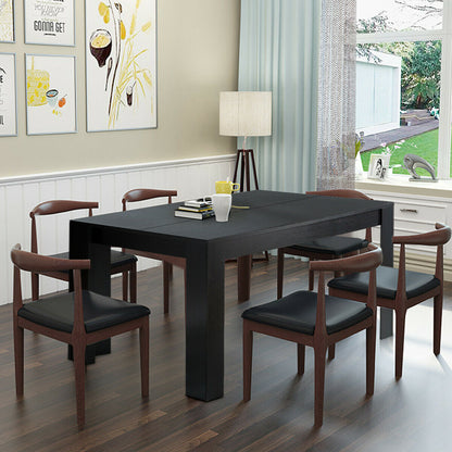 Mesa de comedor/cocina rectangular moderna de 63 pulgadas para 6 personas - Negra