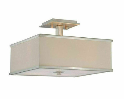 4-Light Hampton Bay Menlo Park ceiling light with fabric shade in brushed nickel by Vanessa Jane on Tampa Home & Garden Store