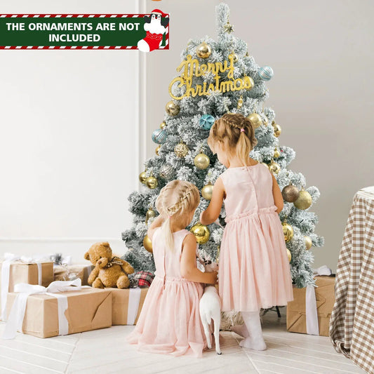 Four Foot Prelit Snow Flocked Christmas Tree