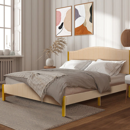 Base de cama tapizada tamaño completo/queen con cabecero acolchado - tamaño queen