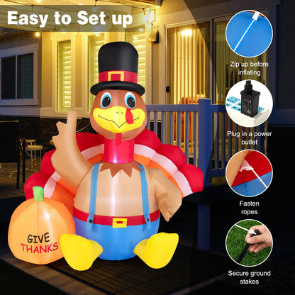 6ft Thanksgiving inflatable turkey with pumpkin lights by DirectDeals on Tampa Home & Garden Store