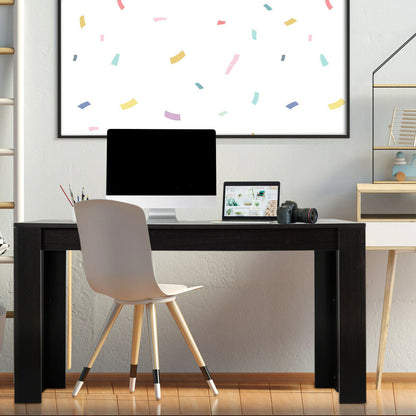 Mesa de comedor/cocina rectangular moderna de 63 pulgadas para 6 personas - Negra