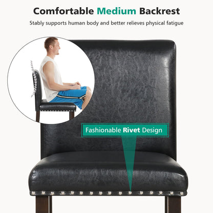 Set of 2 linen fabric bar stools with back, black upholstery, nailhead trim, DirectDeals on Tampa Home & Garden Store