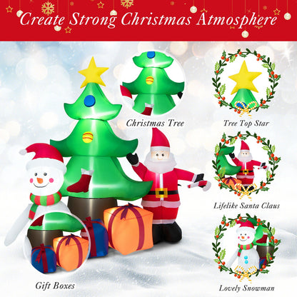 7.2 ft inflatable Christmas tree with Santa and snowman and gift boxes DirectDeals on Tampa Home & Garden Store