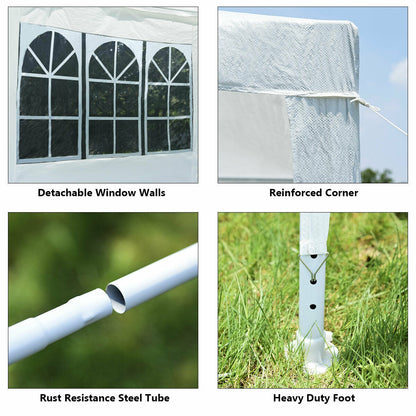 GemGear 10x10 ft outdoor canopy with three detachable window walls, arched panels on Tampa Home & Garden Store
GemGear reinforced corner of portable canopy frame for sturdy setup on Tampa Home & Garden Store
Rust resistant steel tube section for canopy frame durability on Tampa Home & Garden Store
Heavy duty foot anchor for canopy leg stability in grass on Tampa Home & Garden Store