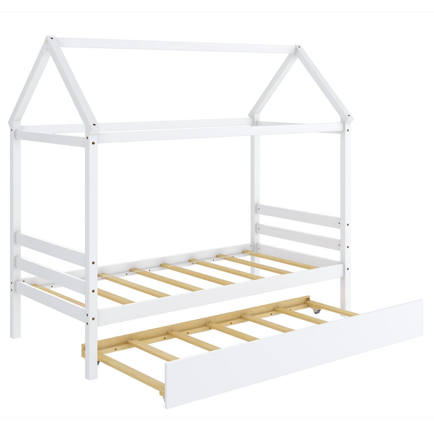 Cama de plataforma para niños con techo para dormitorio - Gris