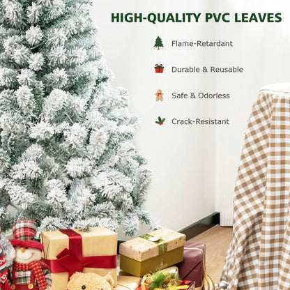 Four Foot Prelit Snow Flocked Christmas Tree