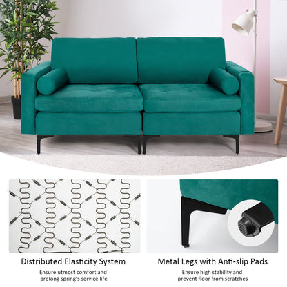 Sofá modular seccional en L de 1/2/3/4 plazas con puerto USB y enchufe - 2 plazas
