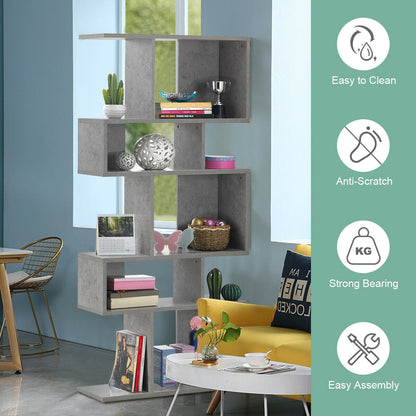 Estantería de esquina de 5 cubos, estante de exhibición, librero - Gris