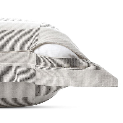 Nate Home by Nate Berkus duvet cover set with broken dobby stripe zip closure cream black on Tampa Home & Garden Store