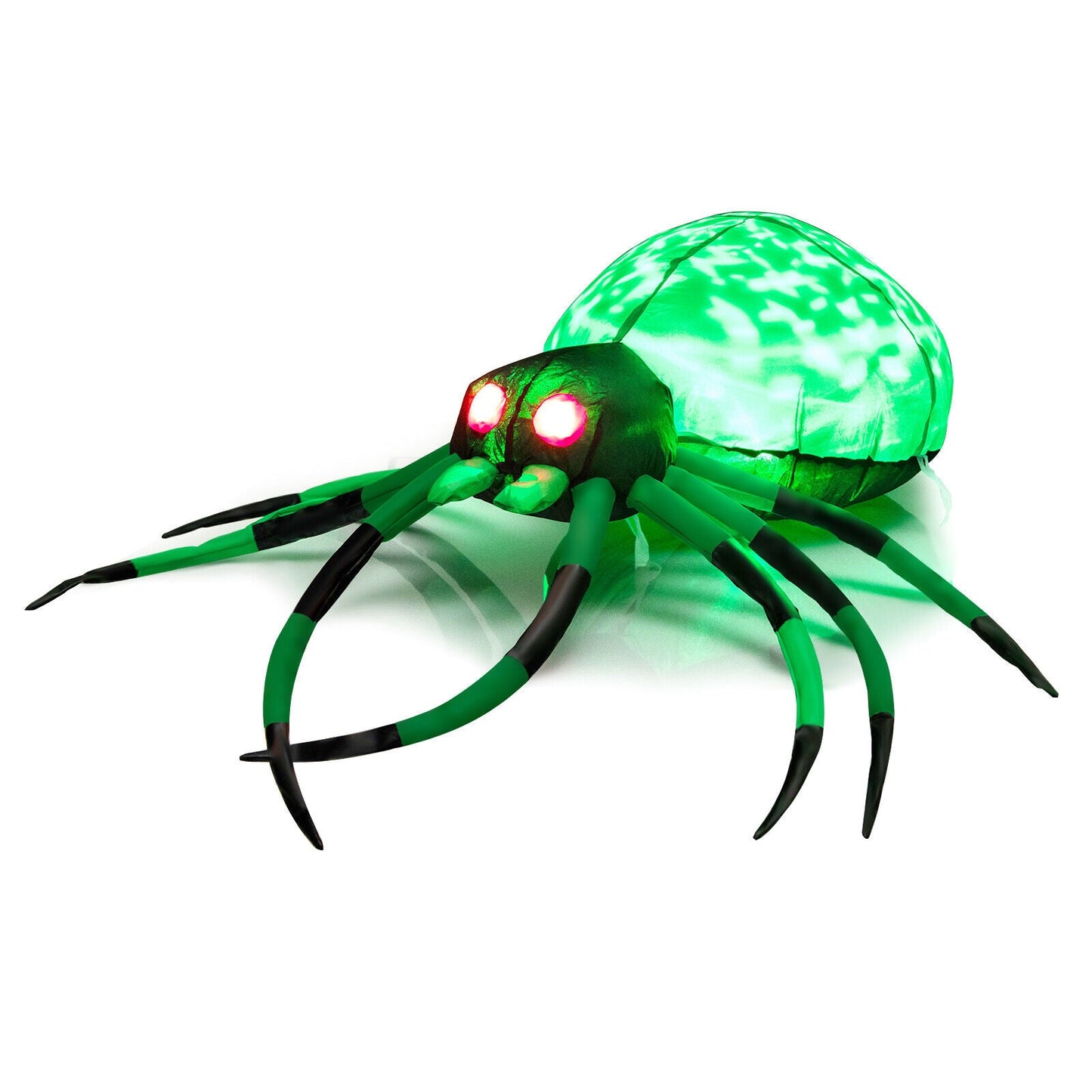 5 ft Halloween Inflatable Creepy Spider DirectDeals cobweb LEDs green body pink eyes on Tampa Home & Garden Store