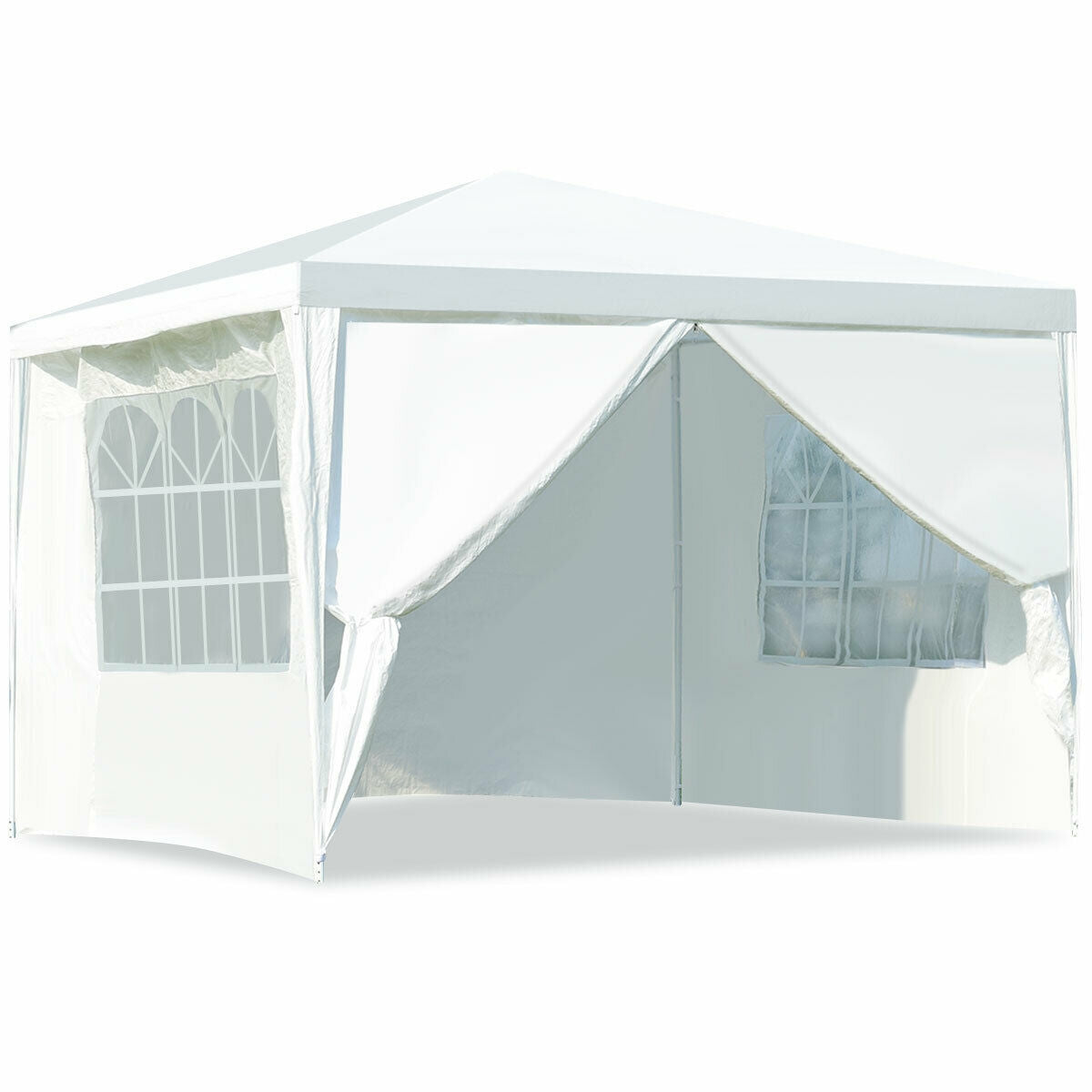 10x10 ft GemGear outdoor canopy tent with 4 removable sidewalls, white fabric on Tampa Home & Garden Store