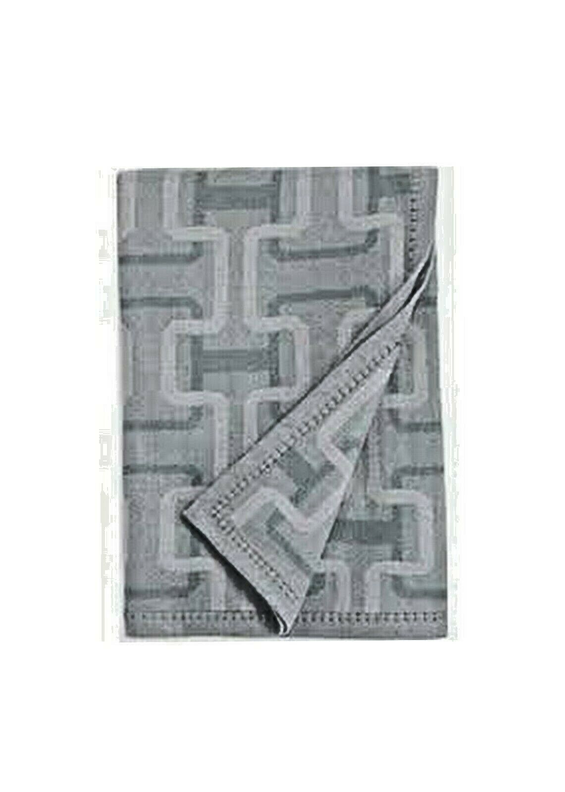 Hudson Park Collection Lambswool/Cashmere Interlocking Jacquard Throw grey geometric blanket Vanessa Jane new with tags on Tampa Home & Garden Store