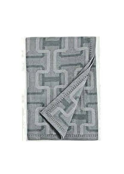 Hudson Park Collection Lambswool/Cashmere Interlocking Jacquard Throw grey geometric blanket Vanessa Jane new with tags on Tampa Home & Garden Store