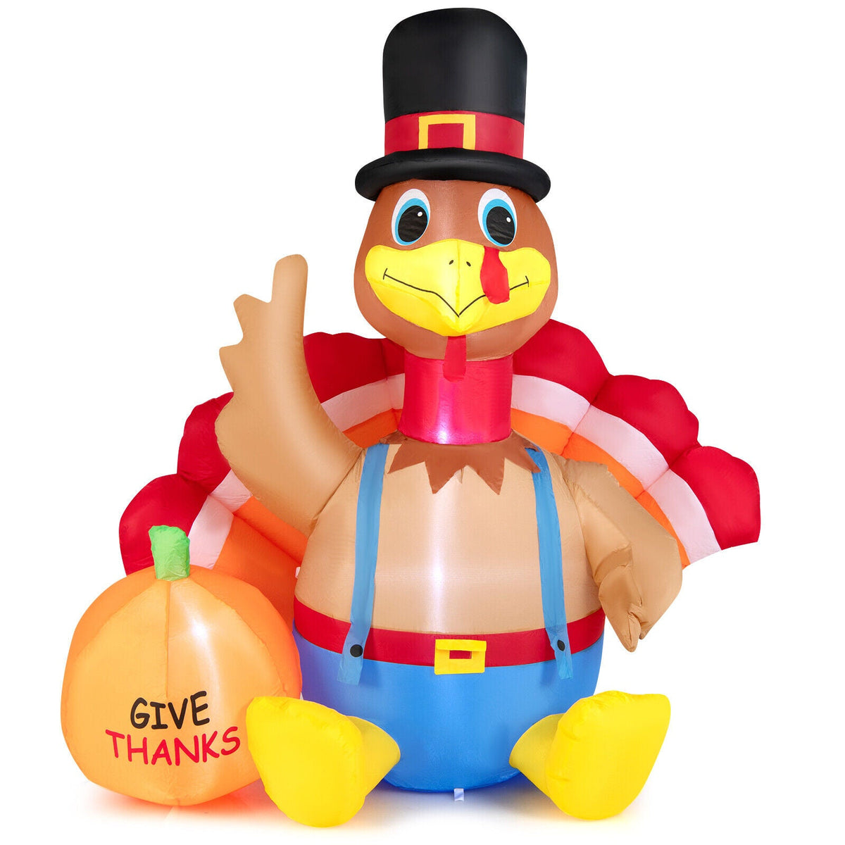 6 ft Thanksgiving inflatable turkey with pumpkin, top hat, and lights by DirectDeals on Tampa Home & Garden Store