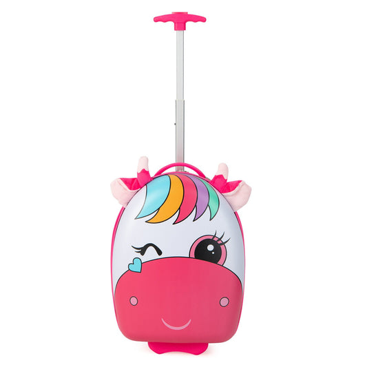 16 Inch Kids Rolling Luggage with 2 Flashing Wheels and Telescoping Handle - Tampa Home & Garden Store