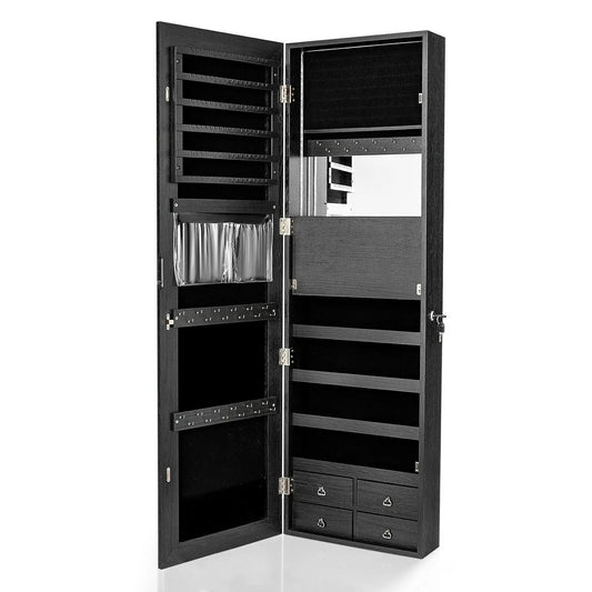 Multipurpose Storage Cabinet with 4 Drawers DirectDeals black with side racks and shelves on Tampa Home & Garden Store