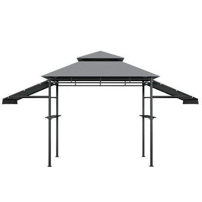 13.5 x 4 Feet Patio BBQ Grill Gazebo Canopy with Dual Side Awnings-Beige