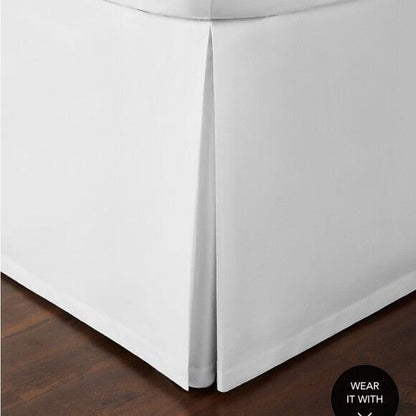 Hudson Park Collection 680TC Sateen Bedskirt, white, Vanessa Jane, new with tags on Tampa Home & Garden Store