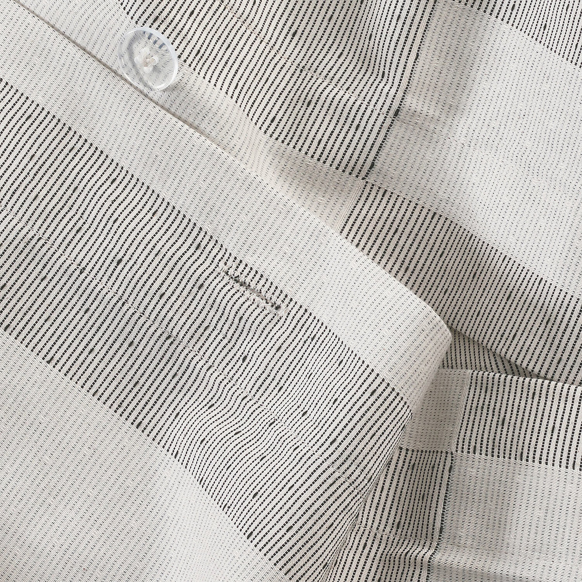 Nate Home by Nate Berkus broken dobby stripe duvet cover set in cream with black stripes on Tampa Home & Garden Store