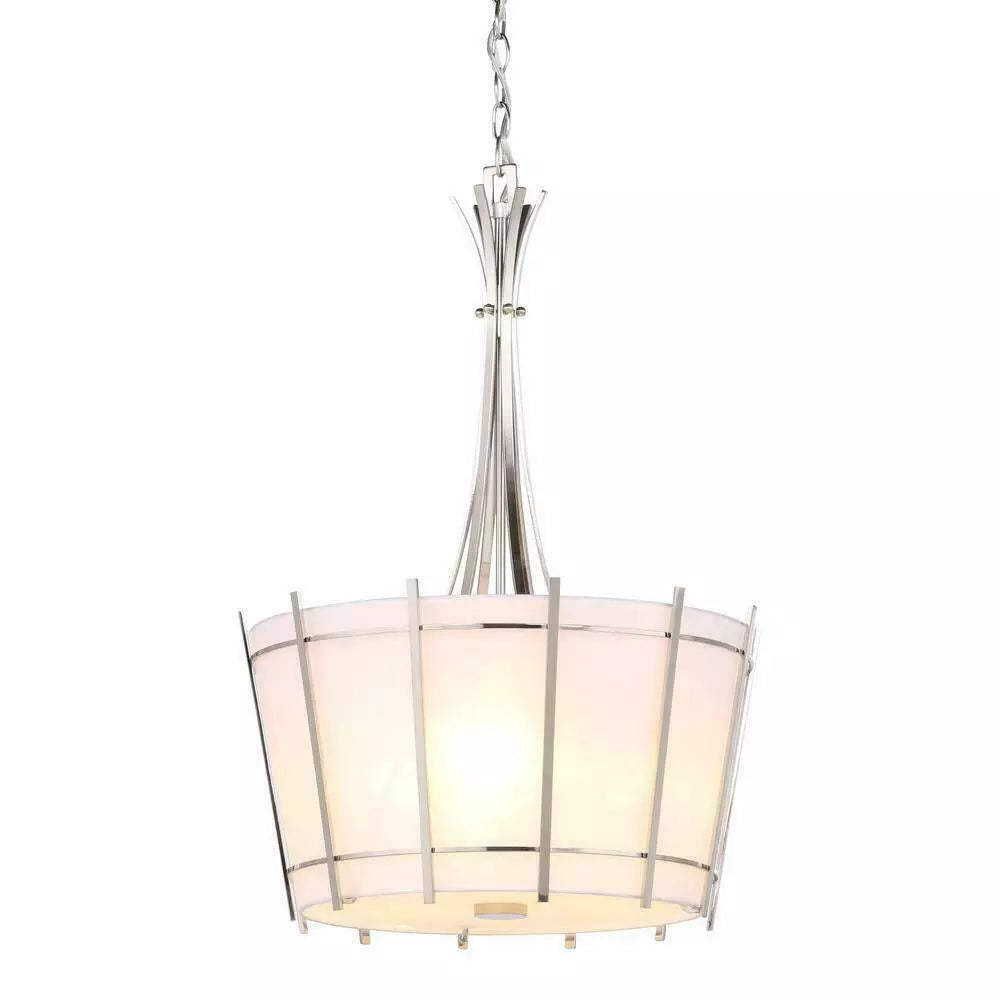 World Imports Lighting Fensu 3-light pendant with frosted drum shade in chrome finish on Tampa Home & Garden Store