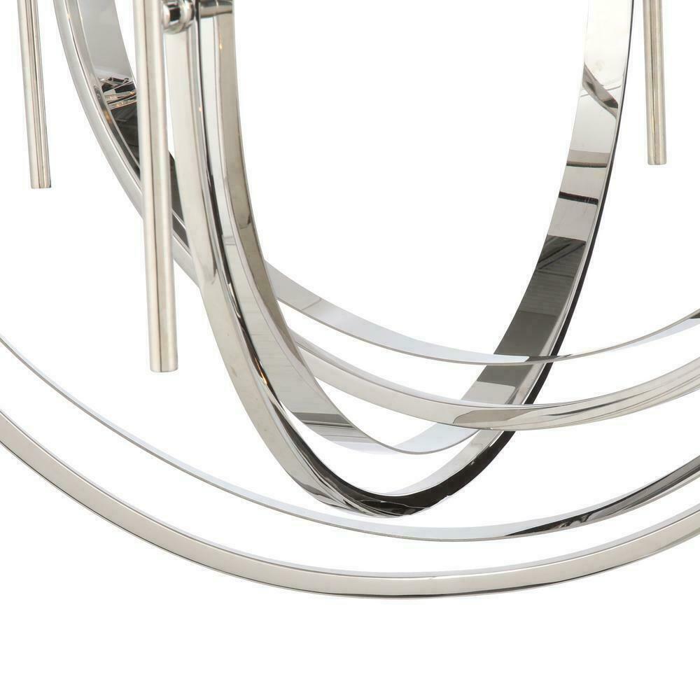 Rondure 6-Light Polished Nickel Chandelier with rings, adjustable height Vanessa Jane on Tampa Home & Garden Store