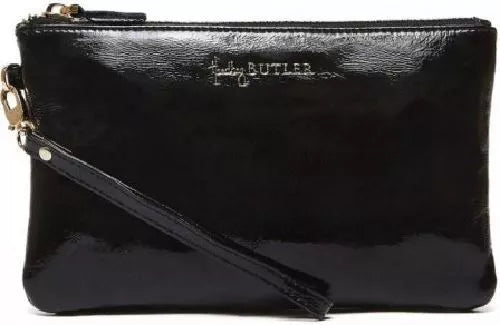 Mighty Purse Genuine Leather 4000mAh Phone Charger black patent clutch wrist strap by HButler on Tampa Home & Garden Store