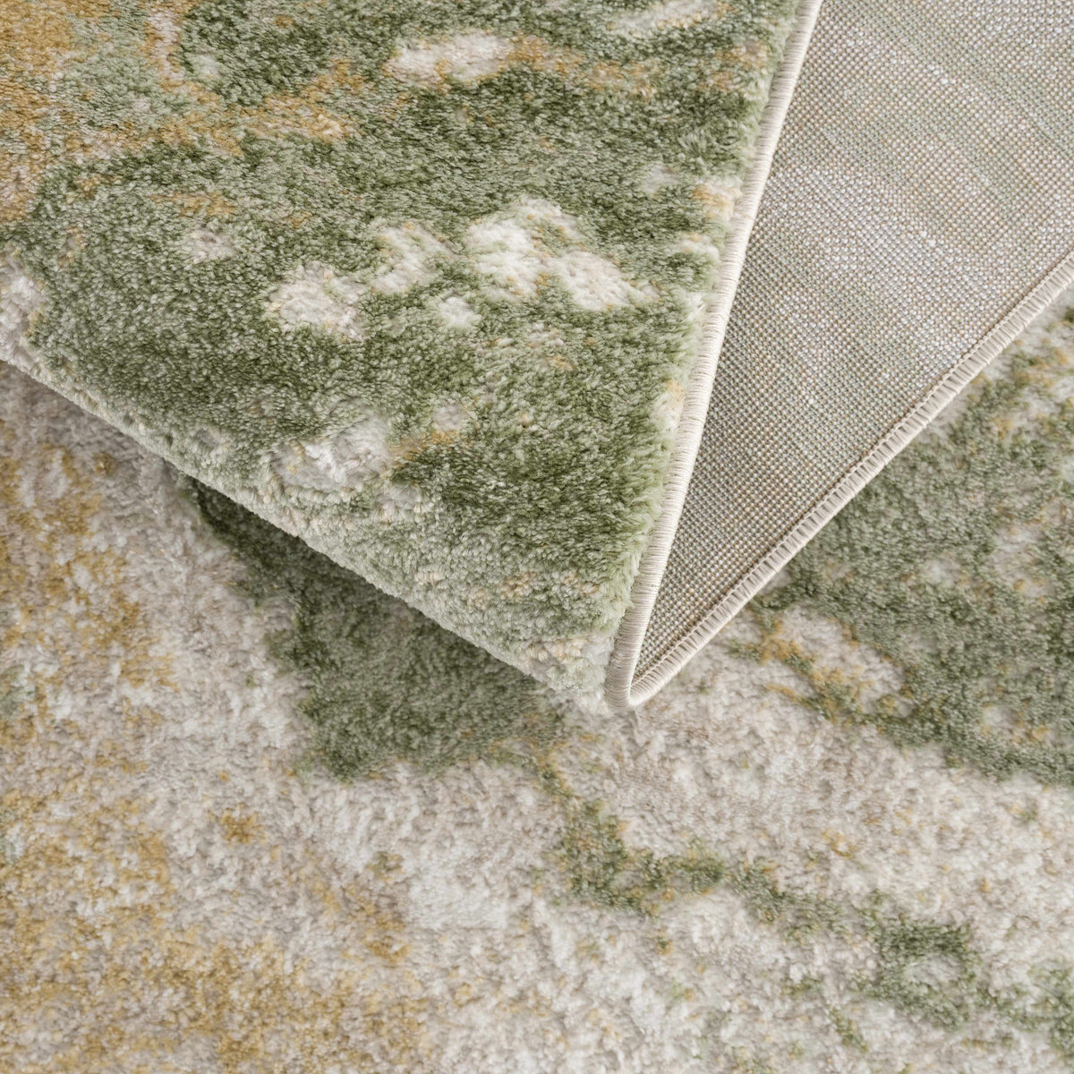 Lively Marble Green Area Rug green marble pattern with cream and tan accents; plush pile on Tampa Home & Garden Store