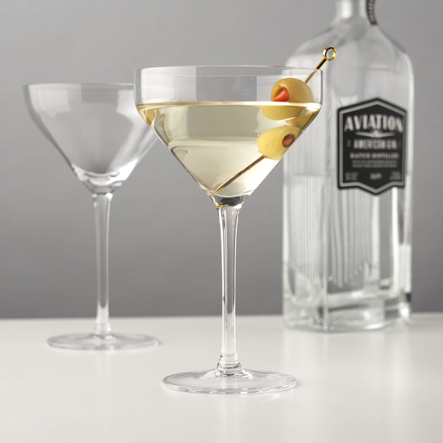 Modern Angled Crystal Martini Coupes Set Of Two