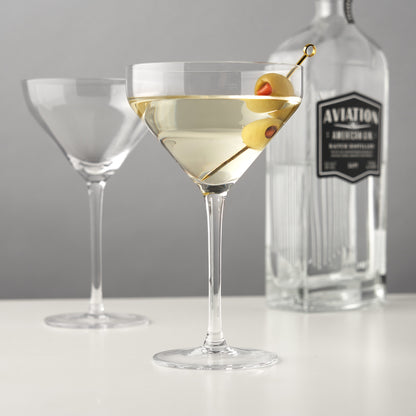 Modern Angled Crystal Martini Coupes Set Of Two