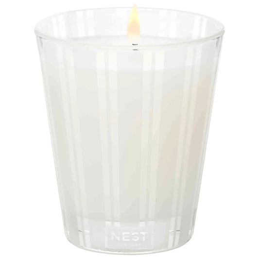 Nest New York Bamboo Candle in clear ribbed glass with white wax on Tampa Home & Garden Store