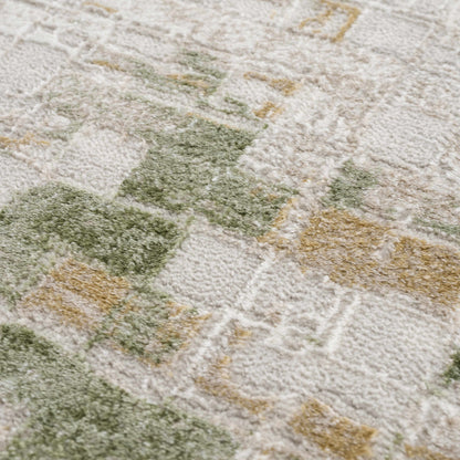 Liveri Green Mosaic Rug, Boutique Rugs, green beige abstract mosaic pattern on Tampa Home & Garden Store