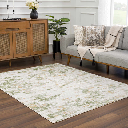 Liveri Green Mosaic Rug by Boutique Rugs in soft ivory and sage mosaic pattern on Tampa Home & Garden Store