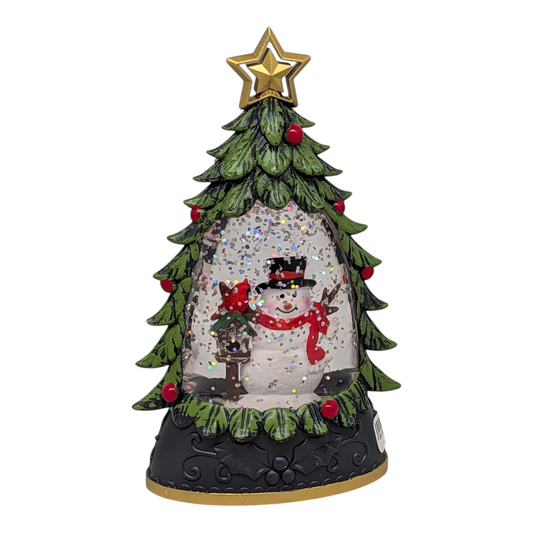 Sapin lumineux scintillant - 15 cm - Bonhomme de neige