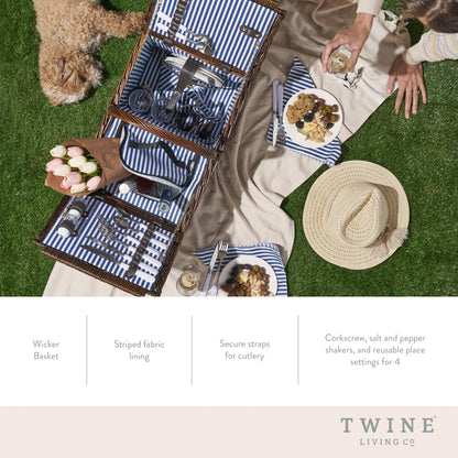 Cape Cod Wicker Picnic Basket and shakers