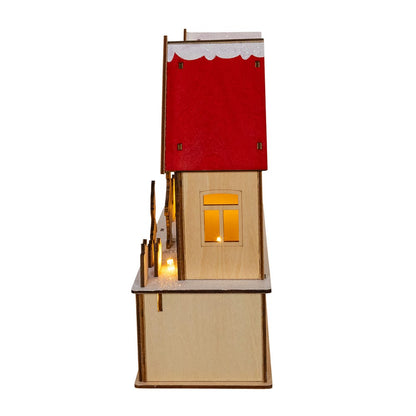 Taller de Papá Noel iluminado con LED - 13 x 10 pulgadas