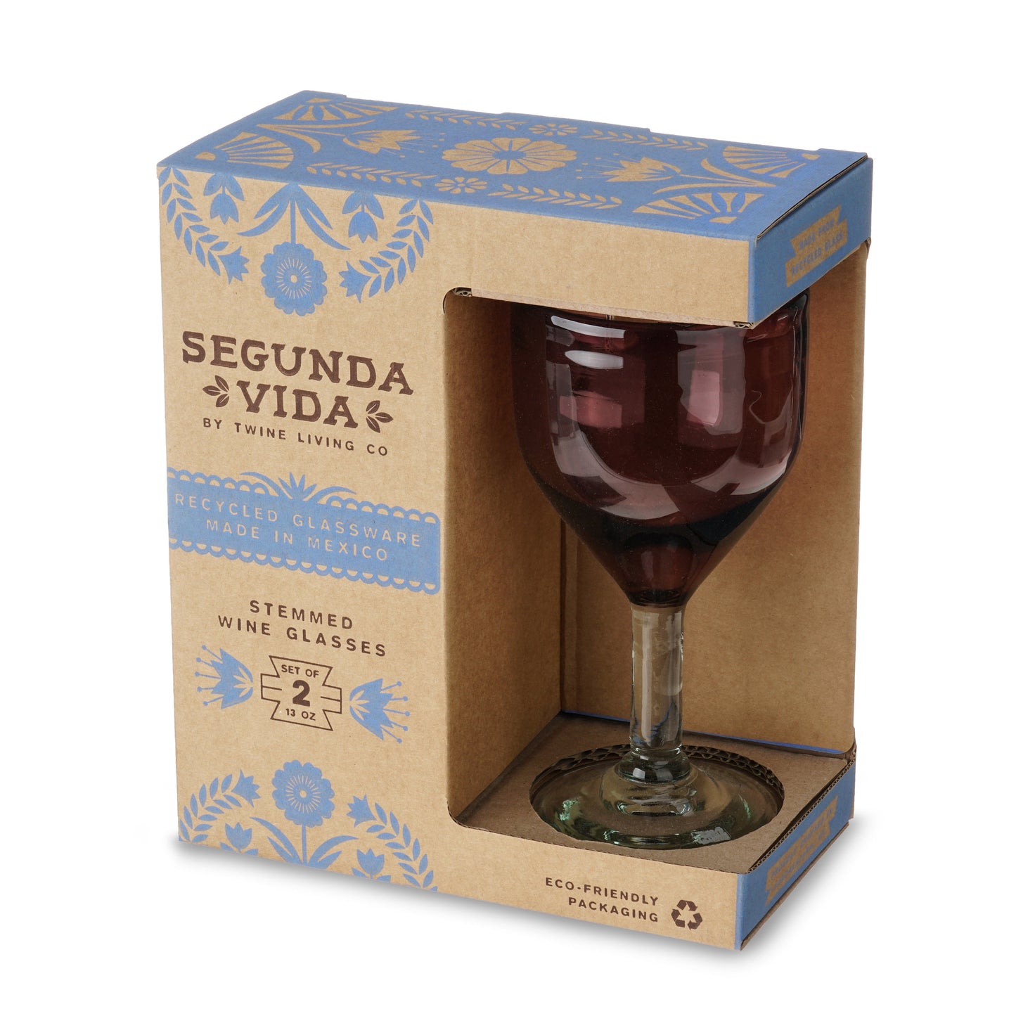 Segunda Vida Recycled Stemmed Wine Glasses