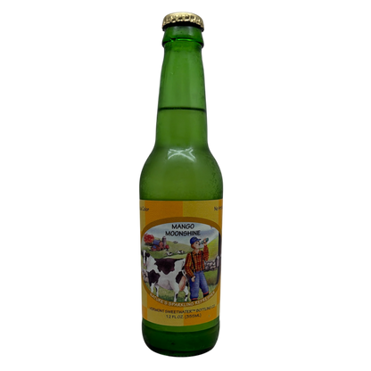 Mango Moonshine soda bottle, green glass with colorful label by The Country Christmas Loft on Tampa Home & Garden Store