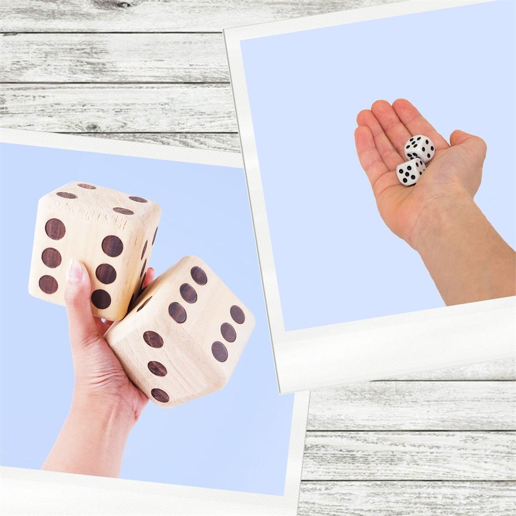 Juego de dados gigantes de madera