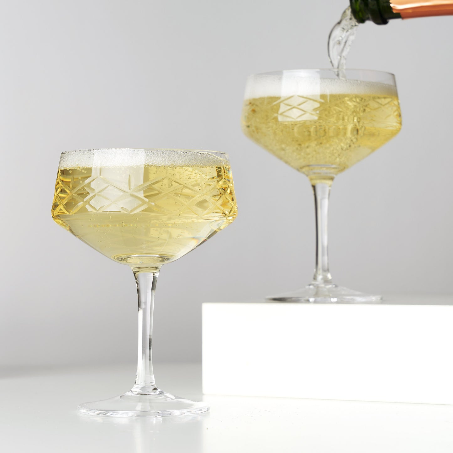 Lead Free Crystal Coupe Glasses and Cocktail Set