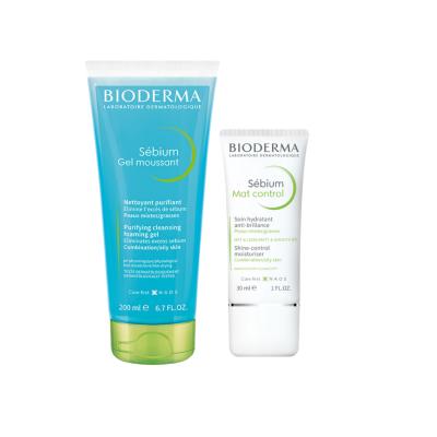 Bioderma Sebium Foaming Gel (blue) and Mat Control moisturizer for acne-prone oily skin on Tampa Home & Garden Store