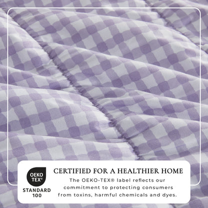 Ultra Soft Washed Gingham Quilt Set for Bed