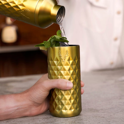 Gold and Double Wall Stainless Highball Tumbler