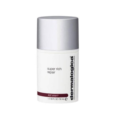 Dermalogica Super Rich Repair face cream bottle with gray cap white container dermalogica logo on Tampa Home & Garden Store