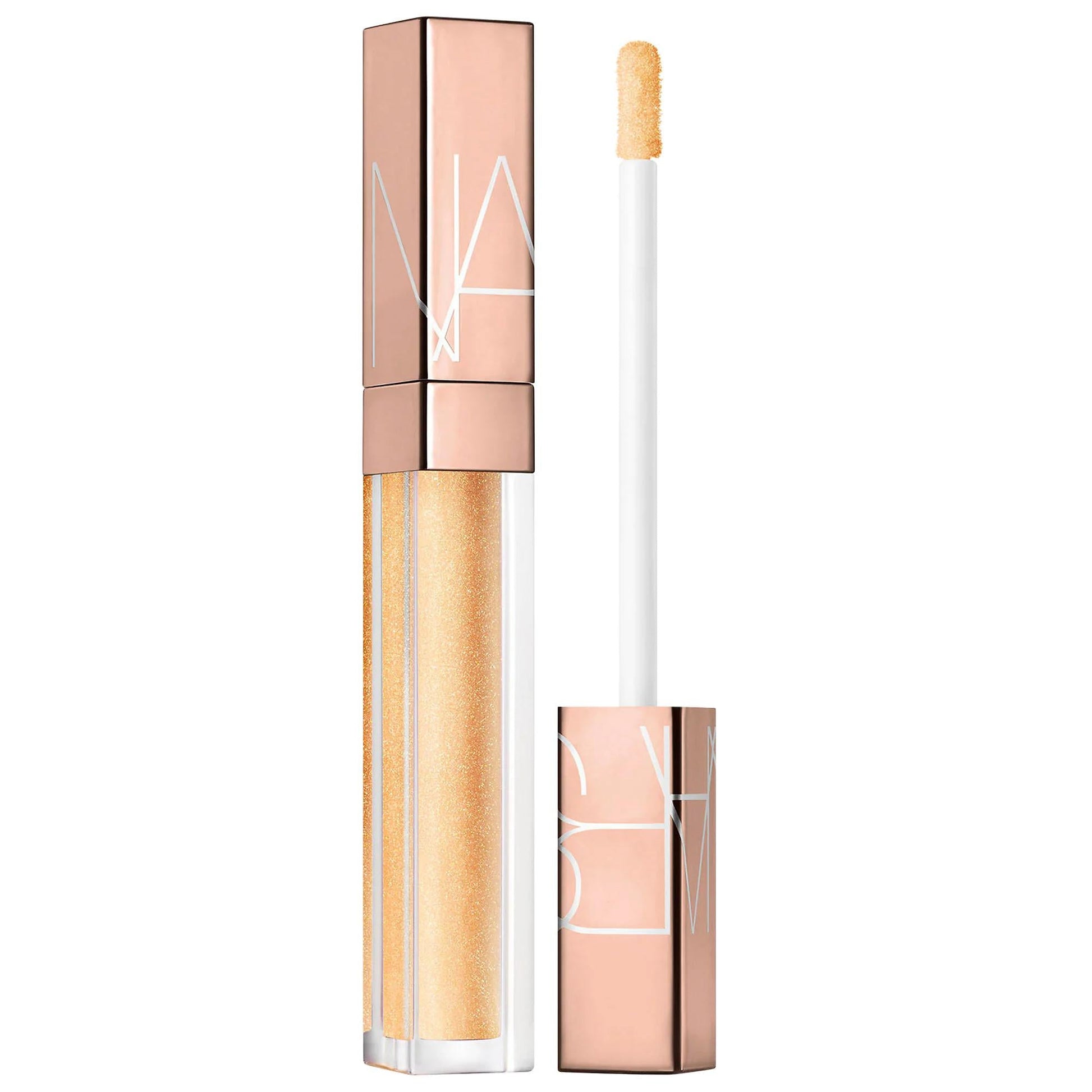 Afterglow lip gloss duo by Beauty Care Bag; rose-gold tube and peach-glitter wand on Tampa Home & Garden Store