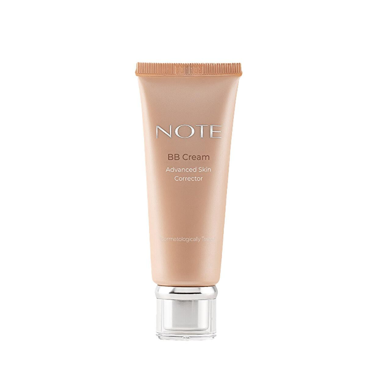Note BB Cream Foundation 02 nude beige tube with silver cap advanced skin corrector on Tampa Home & Garden Store