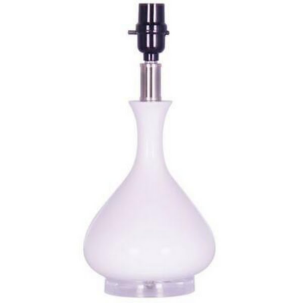 Hampton Bay white acrylic tear-drop accent lamp base with metal neck and black socket on Tampa Home & Garden Store