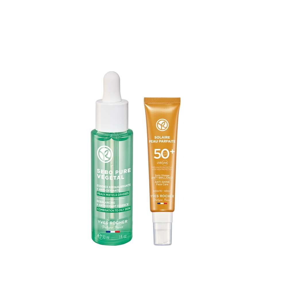 Karma Skincare Set Oily Skin: green serum bottle + orange SPF50+ sunscreen tube, Beauty Care Bag on Tampa Home & Garden Store